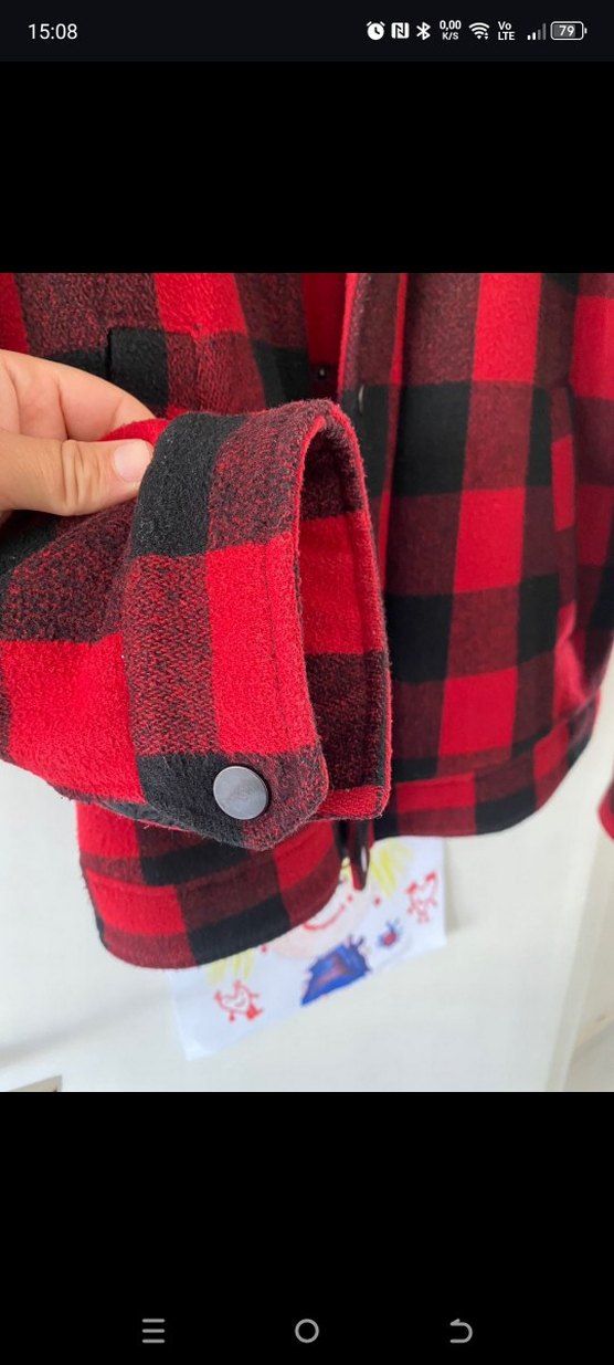 Kırmızı Siyah Kareli Düğmeli Erkek Ceket - Görsel 5