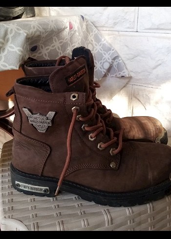 Harley-Davidson Kahverengi Deri Bot - Görsel 2