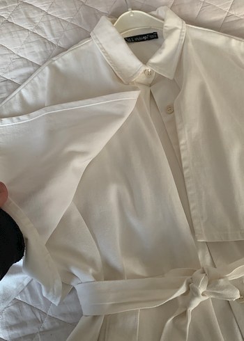 Beyaz Kemerli kot ceket - Görsel 2