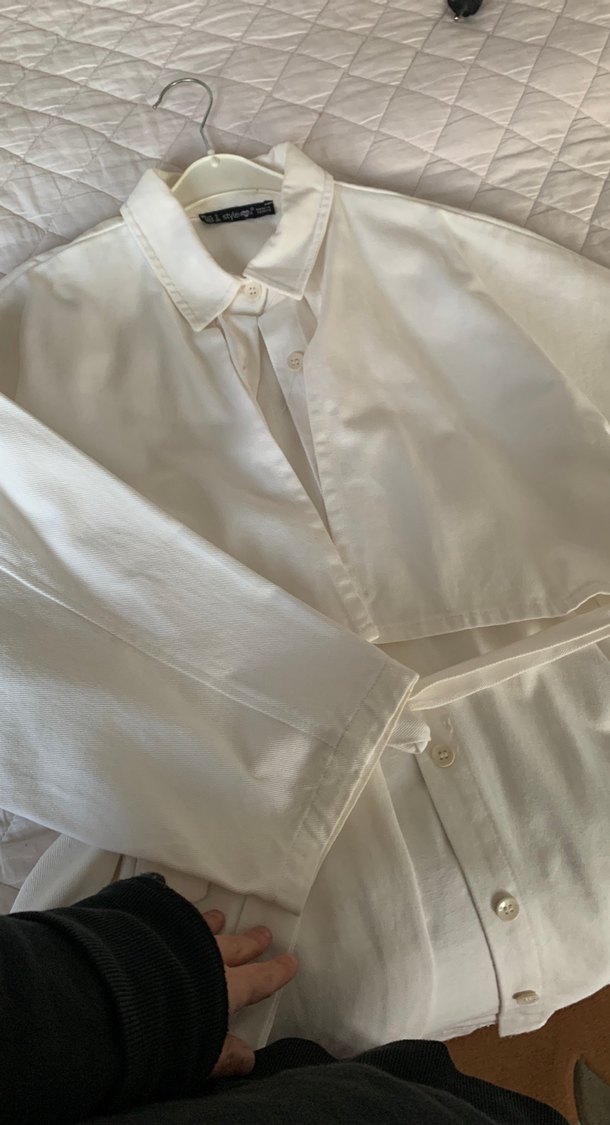 Beyaz Kemerli kot ceket - Görsel 4