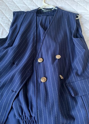 Kadın Beyaz Batik Desenli Kolsuz Kuşaklı Takım - Görsel 3