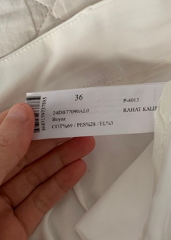 Beyaz Keten Kadın Kumaş Pantolon - Görsel 2