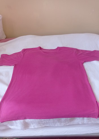 44 Beden pembe Renk Pembe Kadın Kısa Kollu Tişört