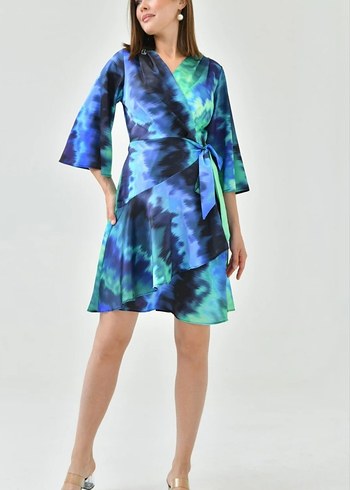 Diğer Uzun, bağlamalı, tie-dye desenli kadın kimono