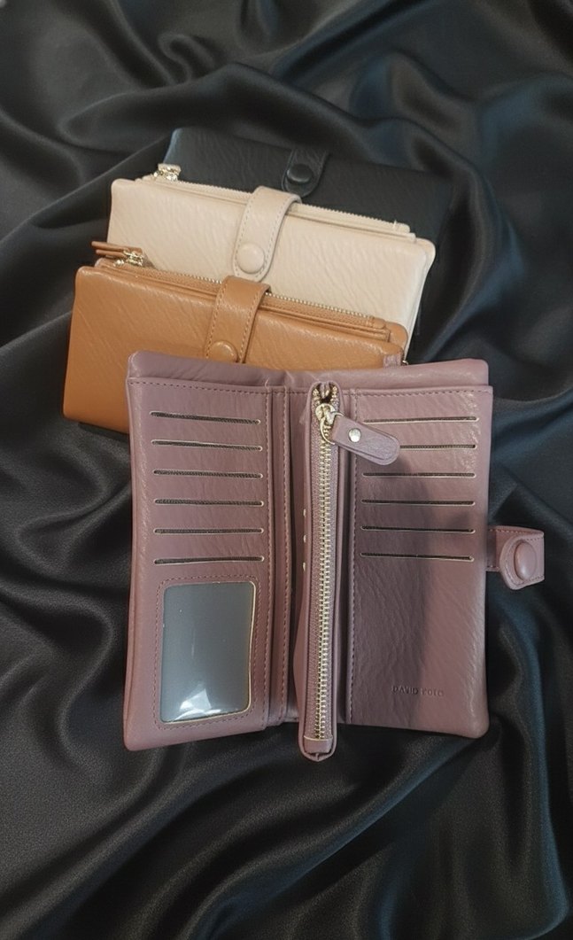 Fermuarlı Deri Kadın Cüzdanı - Bej - Görsel 2