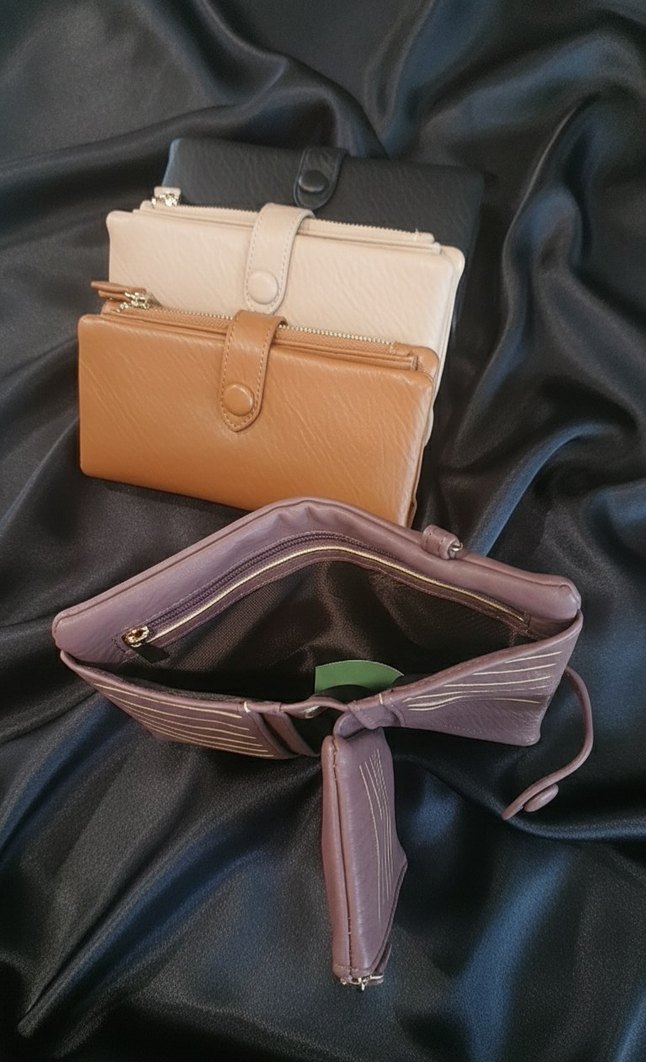 Fermuarlı Deri Kadın Cüzdanı - Bej - Görsel 5