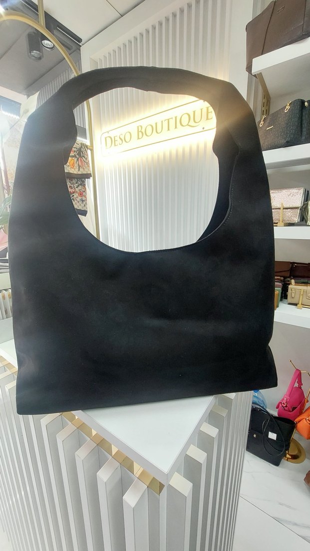 Siyah Süet Parisli Goth Kadın Çanta - Görsel 2