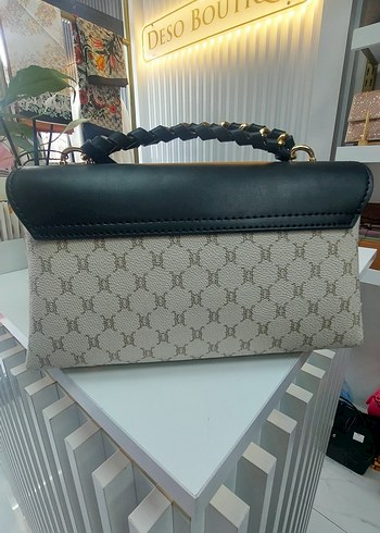 Deso Boutique Siyah Gri Deri Kadın Çanta - Görsel 2