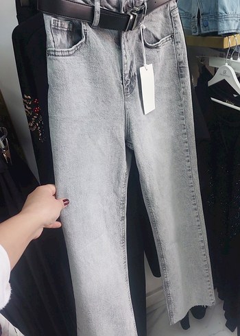 Gri Salaş Kadın Kot Pantolon - Görsel 2