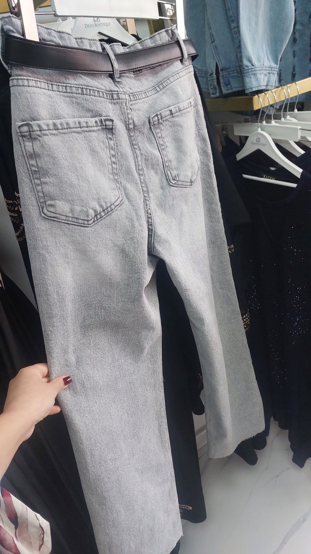 Gri Salaş Kadın Kot Pantolon - Görsel 3