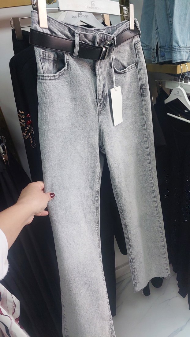 Gri Salaş Kadın Kot Pantolon - Görsel 2