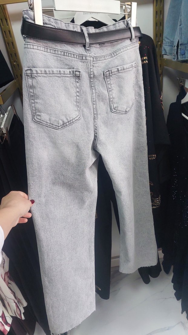 Gri Salaş Kadın Kot Pantolon - Görsel 4