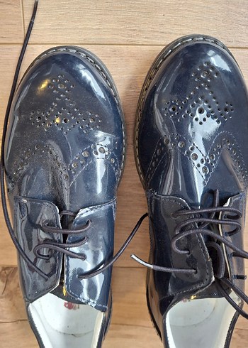 Koyu Mavi Rugan Erkek Çocuk Özel Ayakkabı - Görsel 2