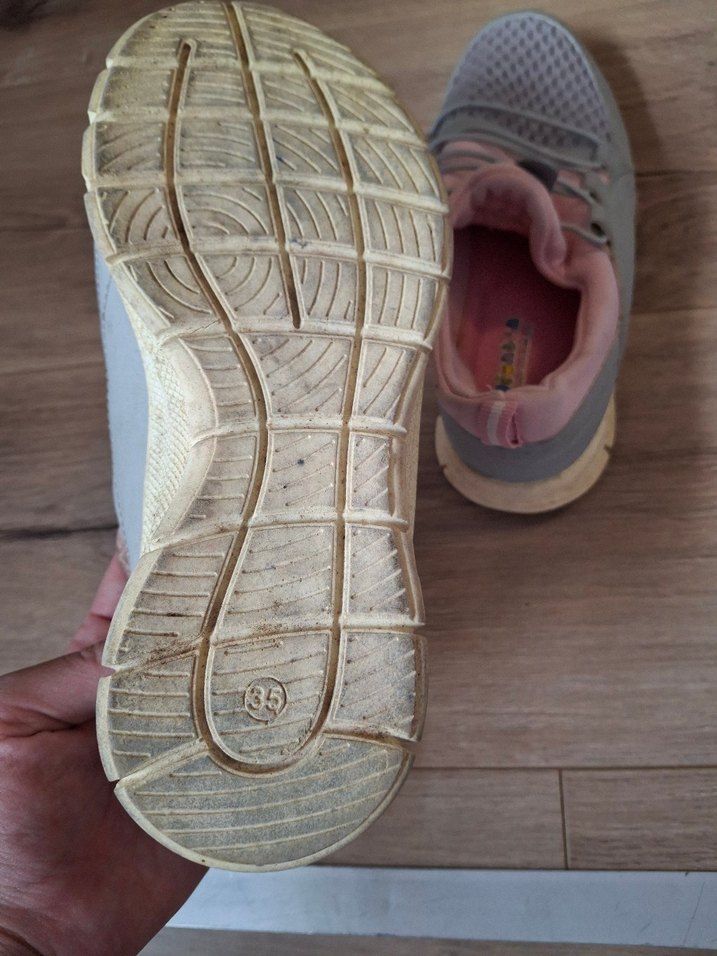 Kadın Gri-Pembe Bağcıklı Spor Ayakkabı - Görsel 4