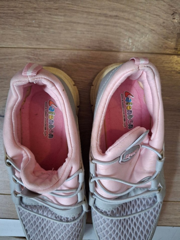 Kadın Gri-Pembe Bağcıklı Spor Ayakkabı - Görsel 2