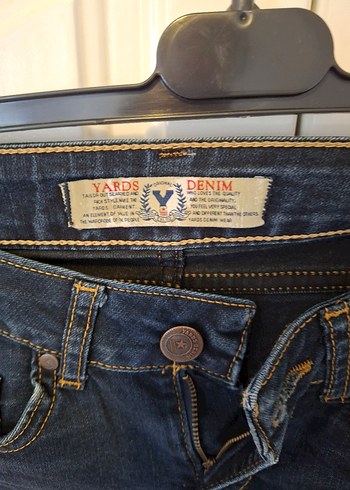 Kemer Detaylı Koyu Mavi Kadın Kot Pantolon - Görsel 2