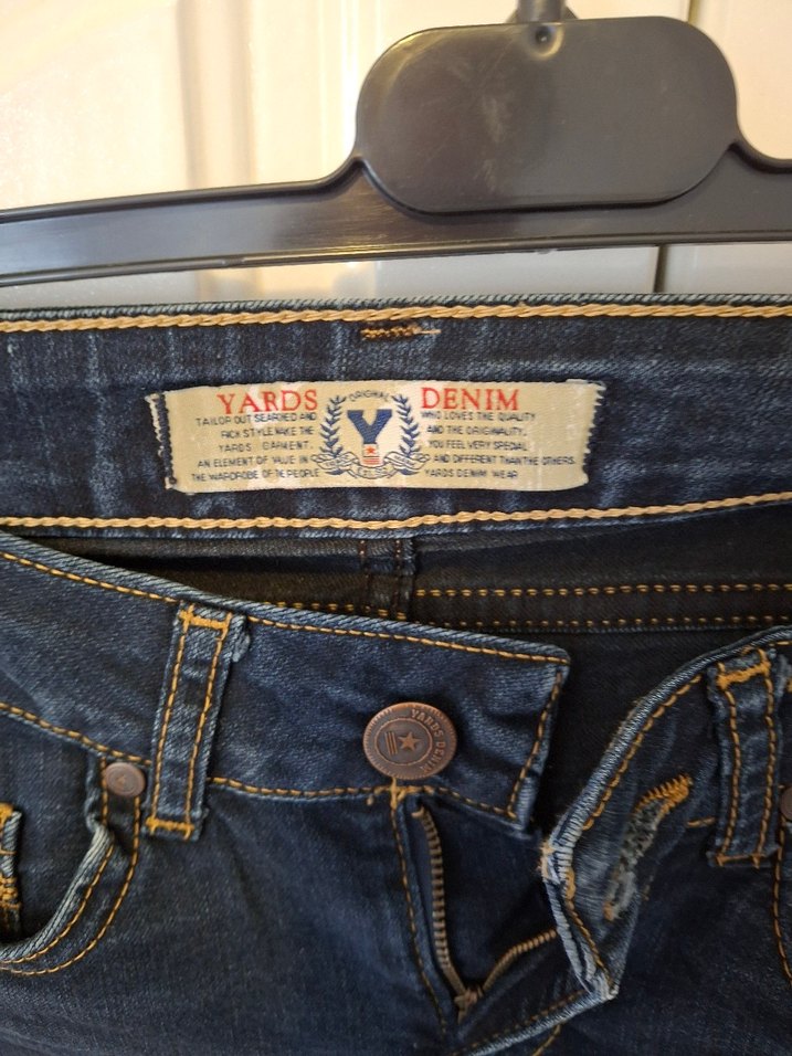 Kemer Detaylı Koyu Mavi Kadın Kot Pantolon - Görsel 2