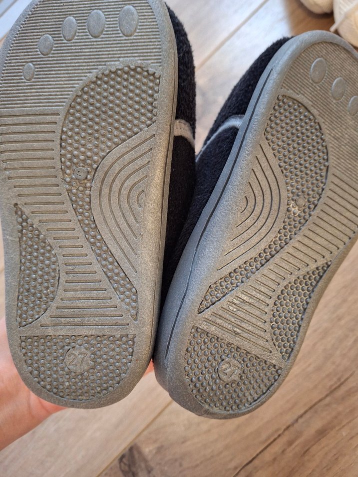 Gri Erkek Çocuk Sıcak Terlik Velcro - Görsel 2