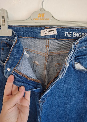 Kadın Mavi Bol Kesim Midi Kot Pantolon - Görsel 2