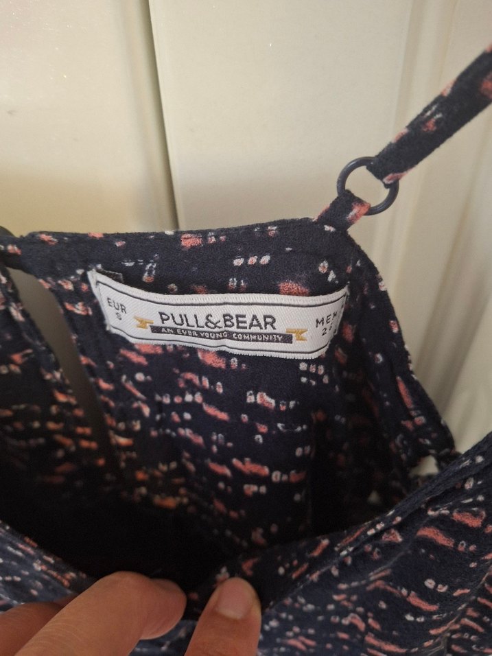 Askılı Bağlamalı Midi Hamile Elbisesi - Görsel 2