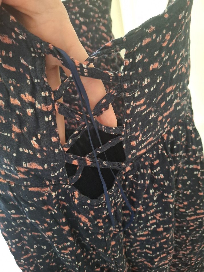 Askılı Bağlamalı Midi Hamile Elbisesi - Görsel 4