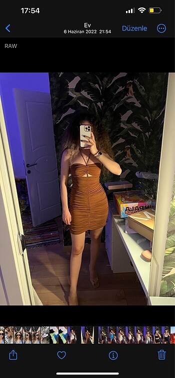 Zara kahverengi elbise