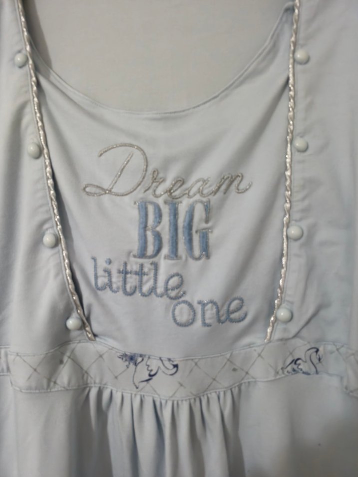 Uzun Kollu Mavi Hamile ve Emzirme Gecelik - Görsel 2