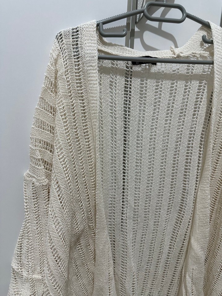 Bohem Beyaz Örgü Kadın Hırka - Görsel 3
