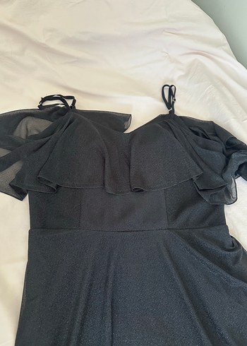 Siyah simli Elbise - Görsel 3