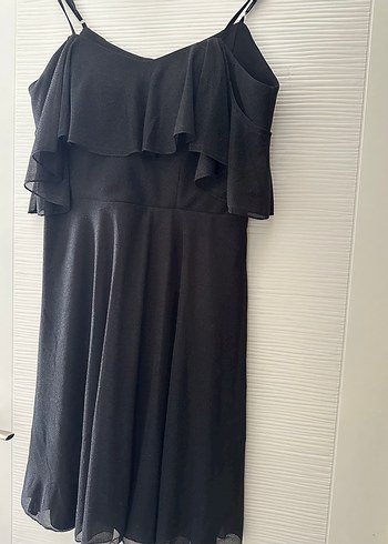 Siyah simli Elbise - Görsel 5