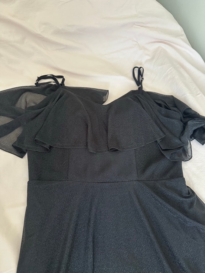 Siyah simli Elbise - Görsel 3