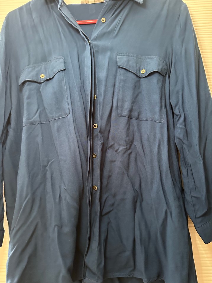 Koton indigo Kadın Uzun Kollu Gömlek - Görsel 5