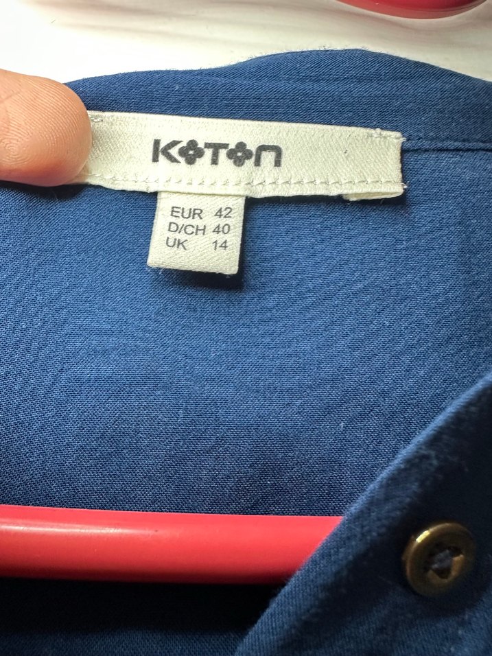 Koton indigo Kadın Uzun Kollu Gömlek - Görsel 4