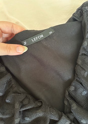 Siyah uzun kollu elbise - Görsel 6