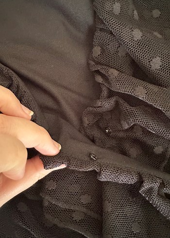 Siyah uzun kollu elbise - Görsel 7