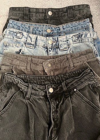 38 Beden Kadife Füme Baggy Jeans