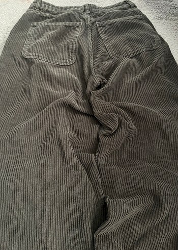 38 Beden gri Renk Kadife Füme Baggy Jeans
