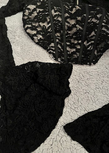 Killstar Dantelli Yarasa Kol Korse Detaylı Bluz