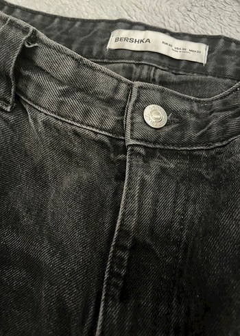 38 Beden gri Renk Bershka Baggy Eskitme Jeans