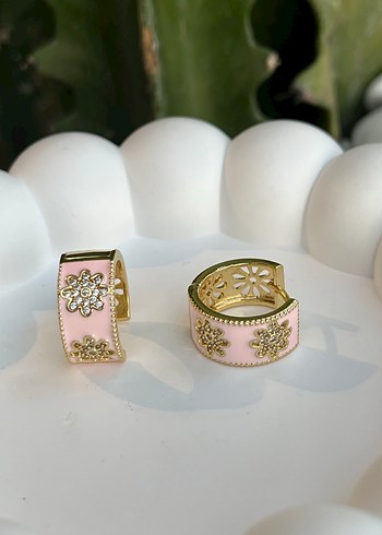 Beymen Pembe Dantel Detaylı Mini Bohem Küpe
