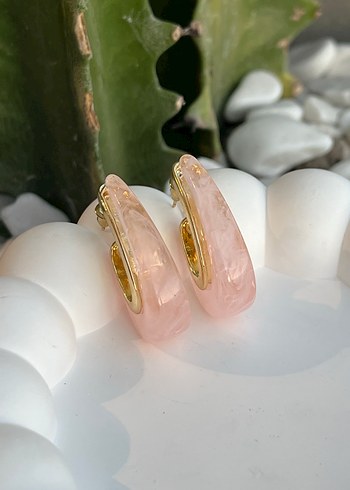 Pembe Mini Tokalı Küpe