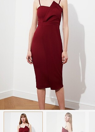 Trendyolmilla Bordo Kısa Elbise