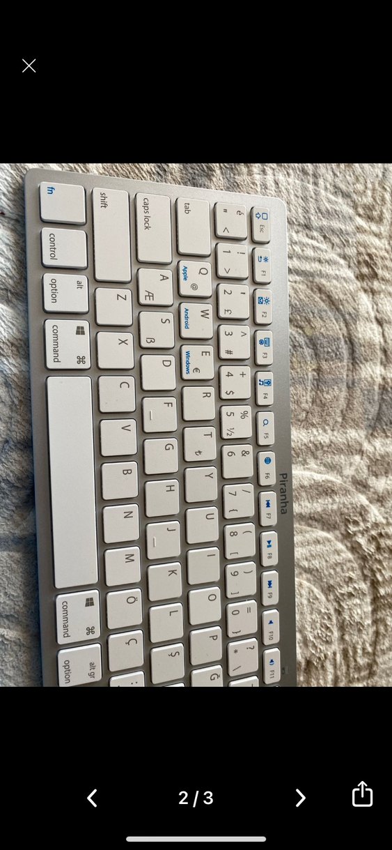 Piranha Kablosuz Beyaz Gri Klavye - Görsel 2