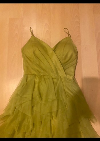 Bohem Tarzı Haki Midi Kat Kat Elbise - Görsel 3