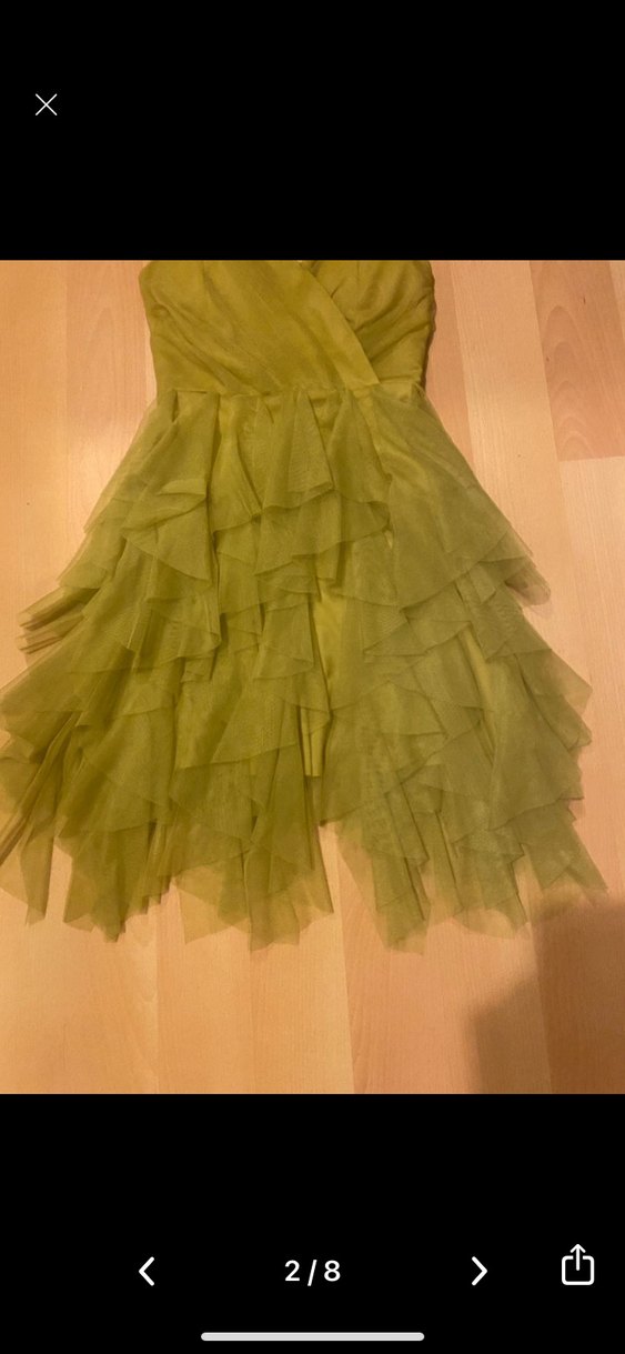 Bohem Tarzı Haki Midi Kat Kat Elbise - Görsel 2