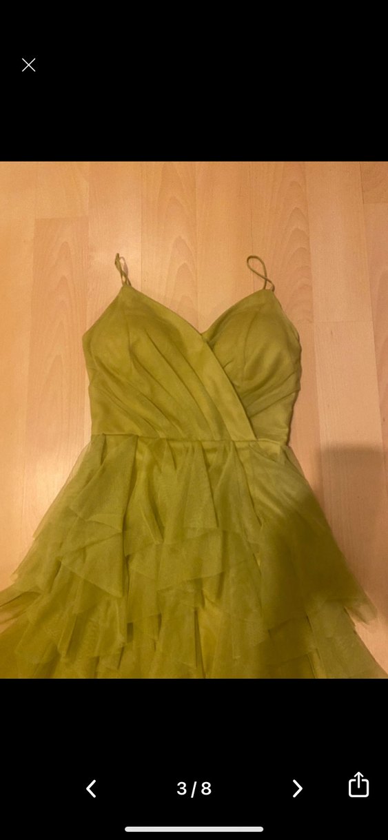 Bohem Tarzı Haki Midi Kat Kat Elbise - Görsel 3