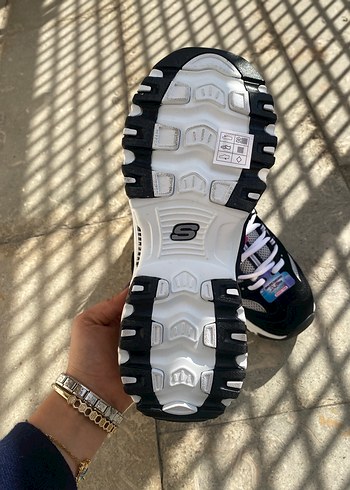 Skechers Beyaz Gri Yüksek Topuklu Spor Ayakkabı - Görsel 6