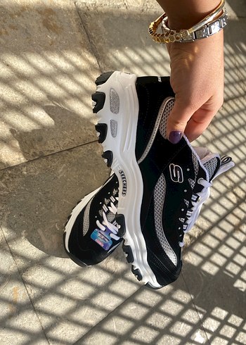 Skechers Beyaz Gri Yüksek Topuklu Spor Ayakkabı - Görsel 3