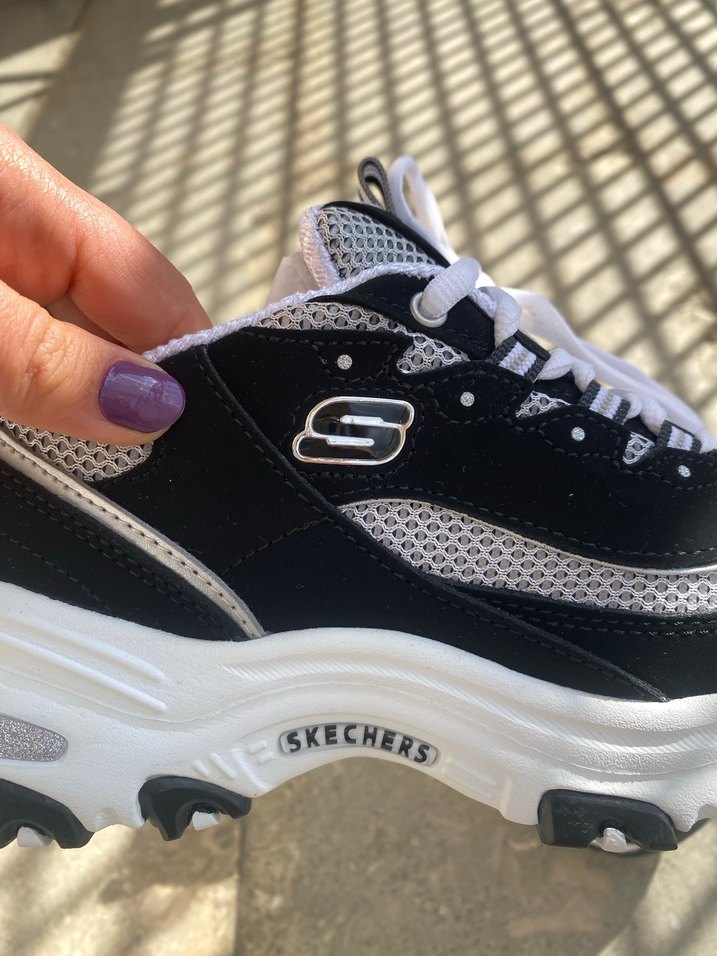 Skechers Beyaz Gri Yüksek Topuklu Spor Ayakkabı - Görsel 4