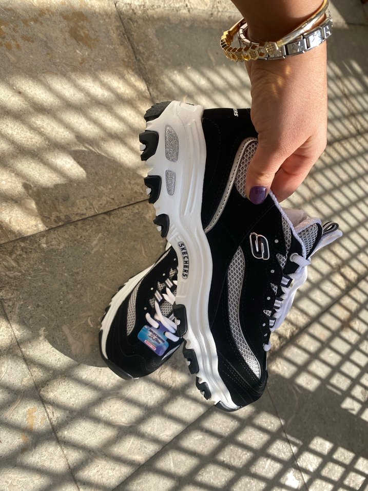 Skechers Beyaz Gri Yüksek Topuklu Spor Ayakkabı - Görsel 3